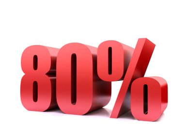 yüzde sekseni %80 sembolü .3d işleme