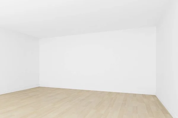 Pusty Pokój Białe Ściany Drewna Podłogi Wnętrza — Zdjęcie stockowe