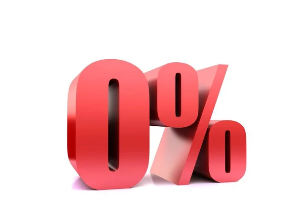 Zero Percent Symbol Rendering — Stock Photo, Image