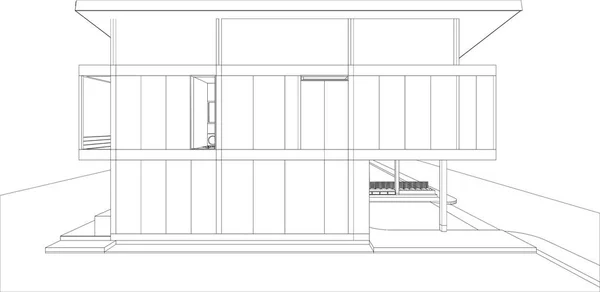 Renderização Edifício Vetor —  Vetores de Stock