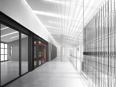 dahili salonun tasarımı, 3D görüntüleme