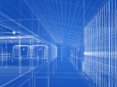 dahili salonun tasarımı, 3D görüntüleme