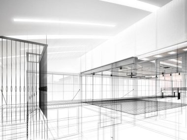 dahili salonun tasarımı, 3D görüntüleme