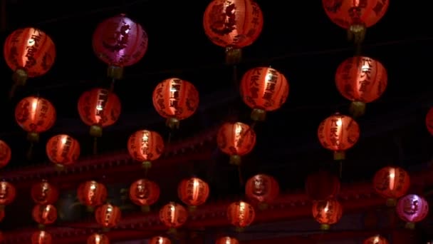 Lanternes Nouvel Chinois Dans Ville Chine Thaïlande — Video