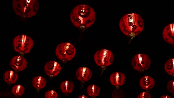 Lanternes Nouvel Chinois Dans Ville Chine Thaïlande — Video