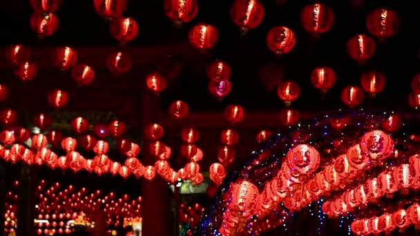 Čínský Nový Rok Lucerny Čínské Čtvrti Thajsko — Stock video
