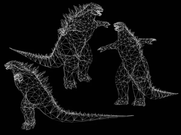 Godzilla König der Monster, 3D-Darstellung — Stockfoto