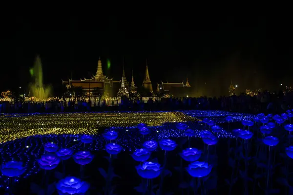 Decoração Iluminação Bangkok Para Celebrar Coroação Rei Rama — Fotografia de Stock