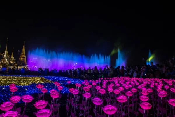 Decoração Iluminação Bangkok Para Celebrar Coroação Rei Rama — Fotografia de Stock