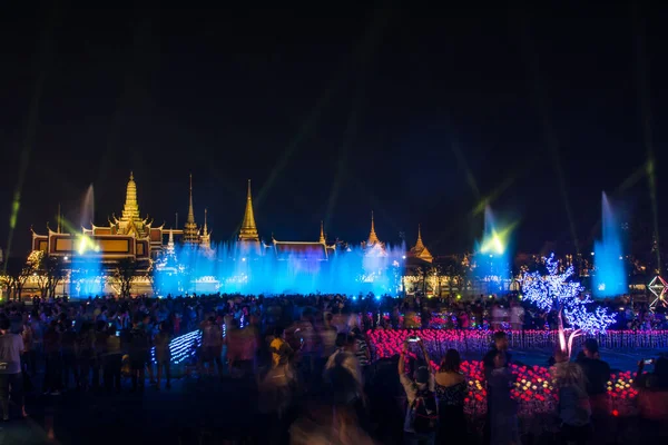 Decoração Iluminação Bangkok Para Celebrar Coroação Rei Rama — Fotografia de Stock
