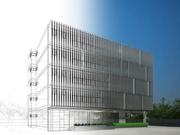 sketch design of building ,3d rendering