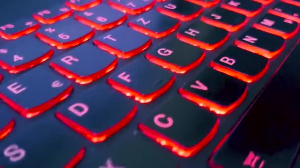 红色闪电键盘 底色为Led — 图库视频影像