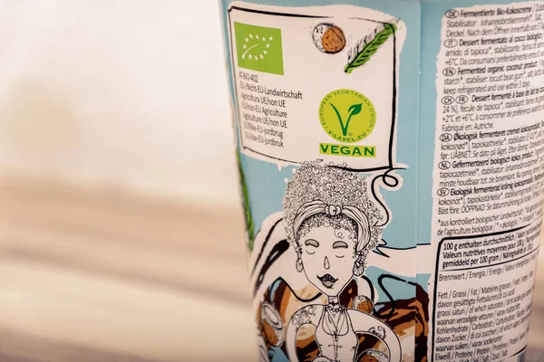 Веганский Пакет Натурального Йогурта Здорового Образа Жизни — стоковое фото