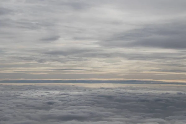 Beautiful White Clouds Blue Sky View Airplane Window — Stock Photo, Image