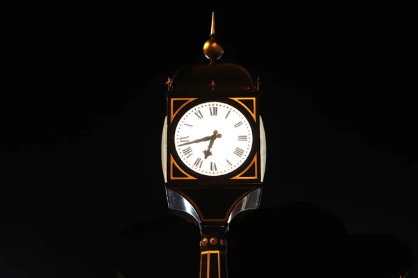 Vintage Old Clock Black Background — Stock Photo, Image