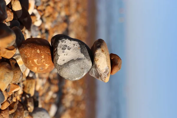 Beautiful Balance Stones Sea Background Blue Sky — Stock Photo, Image