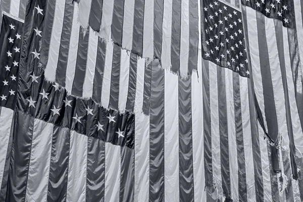 Bandeiras Americanas Vintage Tonalidade Azul Monocromática — Fotografia de Stock