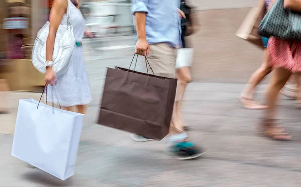 People Shopping City Motion Blur — Stock Photo, Image