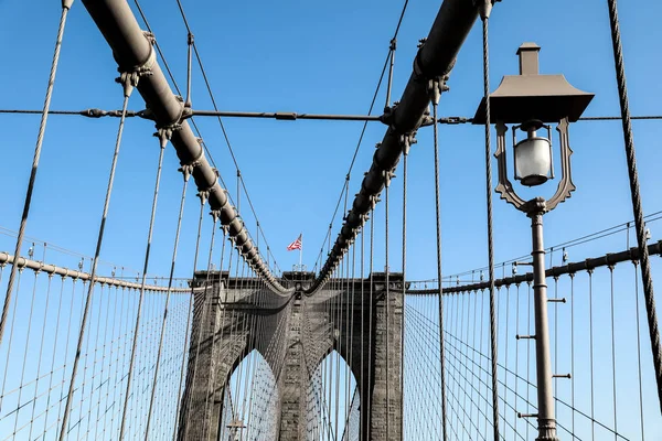 Фрагмент Бруклинского Моста Нью Йорке — стоковое фото