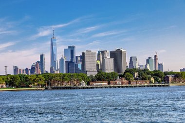 New York City Manhattan 'ın renkli gündüz manzarası