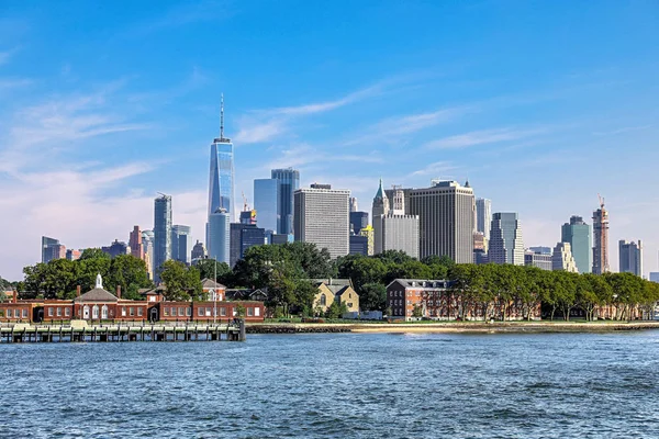 Barevný Denní Panorama Pohled New York City Manhattan — Stock fotografie