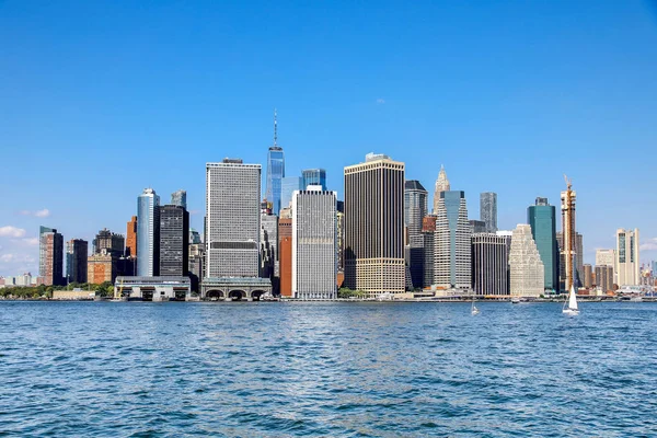 Panoramă Colorată Timpul Zilei Din New York City Manhattan — Fotografie, imagine de stoc