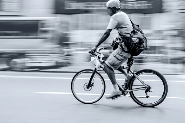 Alternative ecological clean transport in monochrome blue tonali — Stock Photo, Image