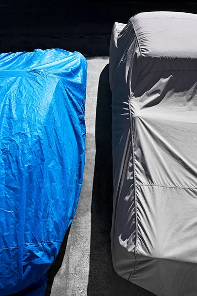 Fragmentos Automóveis Cobertos Coberturas — Fotografia de Stock
