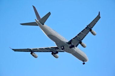 mavi gökyüzü arkaplanındaki uçak