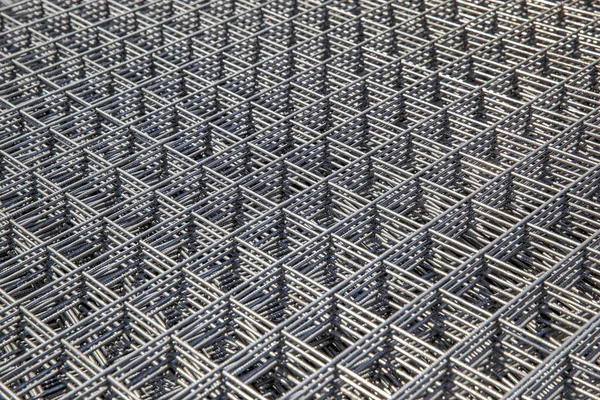 Estrutura Reforço Metal Com Células Quadradas — Fotografia de Stock
