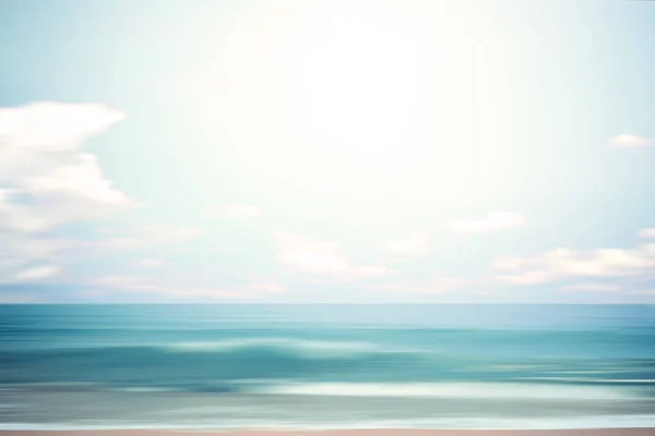 Морський Пейзаж Абстрактний Пляжний Фон Розмиття Панорамного Руху Тривалою Експозицією — стокове фото