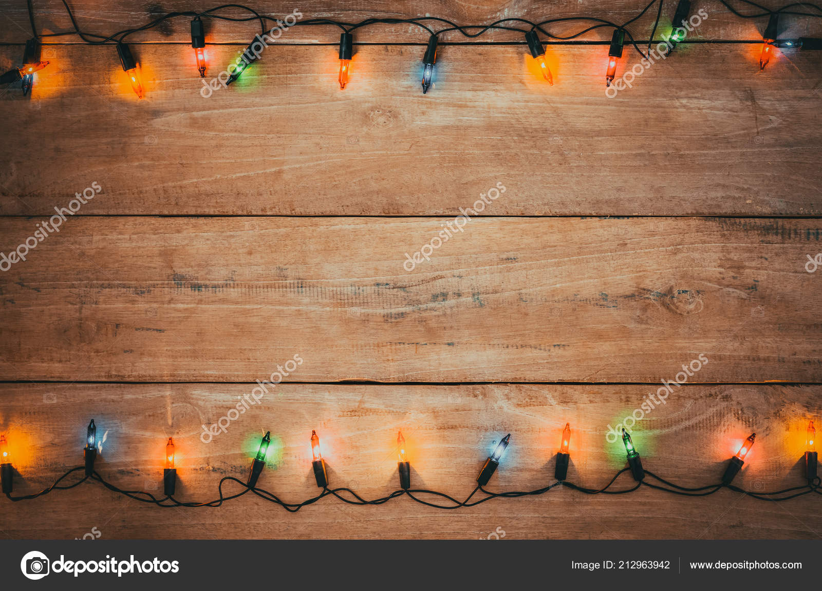 Vintage Christmas Lights Vintage Christmas Lights Bulb Decoration Old Wood Plank Merry Christmas Stock Photo By C Jakkapan 212963942