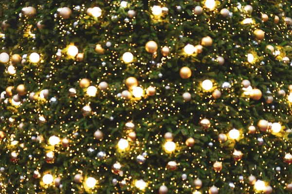 Fundo Borrão Abstrato Árvore Natal Vintage Com Decoração Bola Bokeh — Fotografia de Stock