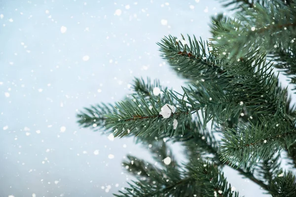 Primer Plano Del Árbol Navidad Con Copo Nieve Navidad Año — Foto de Stock
