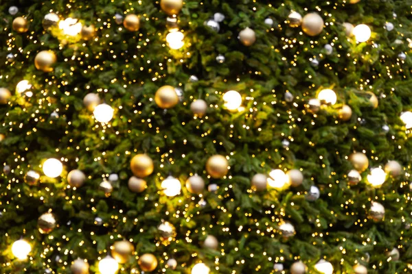 Rozmycie Streszczenie Tło Vintage Christmas Tree Ozdoba Piłka Światła Bokeh — Zdjęcie stockowe