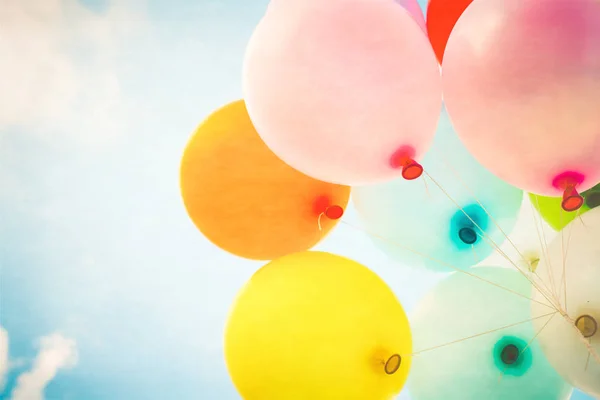 Balões Multicoloridos Vintage Com Feito Com Efeito Filtro Instagram Retro — Fotografia de Stock