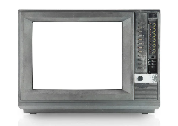 Retro Fernseher Alte Vintage Fernseher Mit Frame Bildschirm Isoliert Auf — Stockfoto