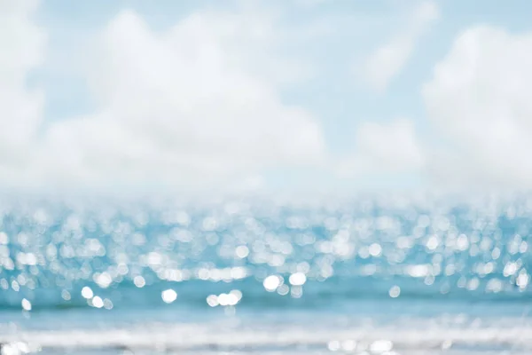 Zeegezicht Abstracte Beach Achtergrond Vervagen Van Bokeh Licht Van Kalme — Stockfoto