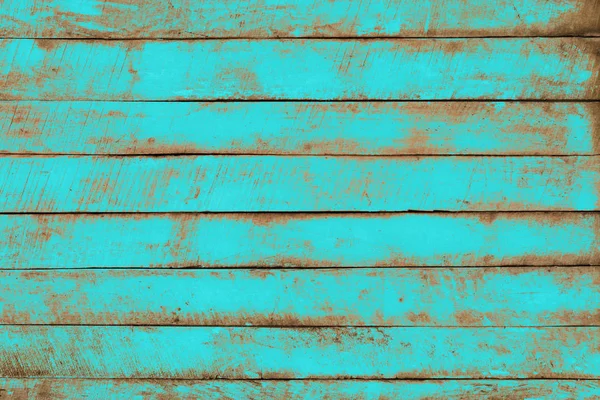 古い風化した木の板は ターコイズ ブルーの色に塗られました ビンテージ ビーチ木材の背景 — ストック写真