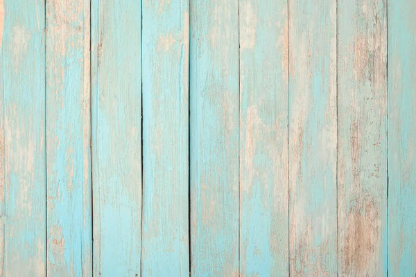 复古海滩木背景 在绿松石蓝色柔和的颜色画的老风化木板 — 图库照片