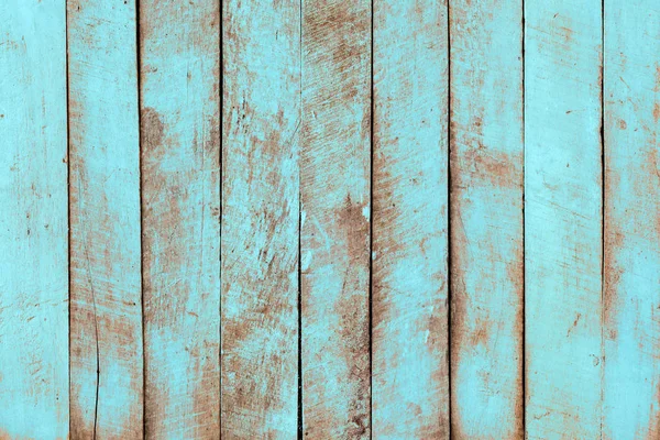 复古海滩木背景 在绿松石蓝色柔和的颜色画的老风化木板 — 图库照片