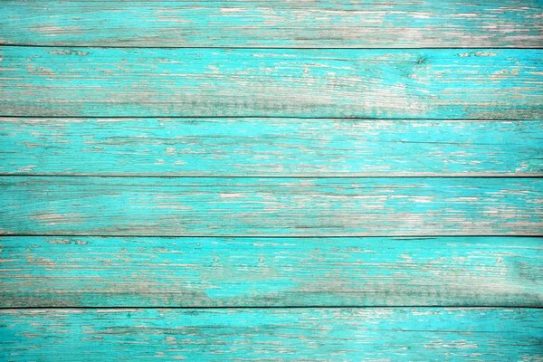 Vintage Beach Wood Background Old Weathered Wooden Plank Painted Turquoise — Stock Photo, Image
