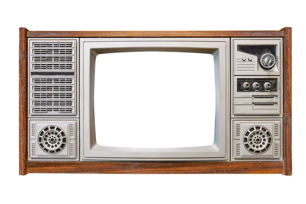 Televisión Vintage Televisión Antigua Con Caja Madera Con Pantalla Marco — Foto de Stock