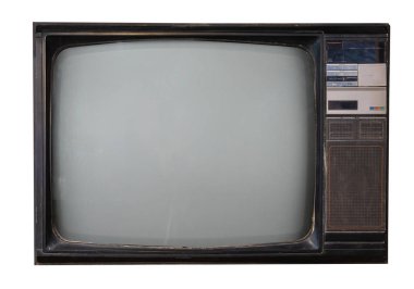 Retro televizyon nesne için kırpma yolu ile beyaz izole. Retro teknoloji
