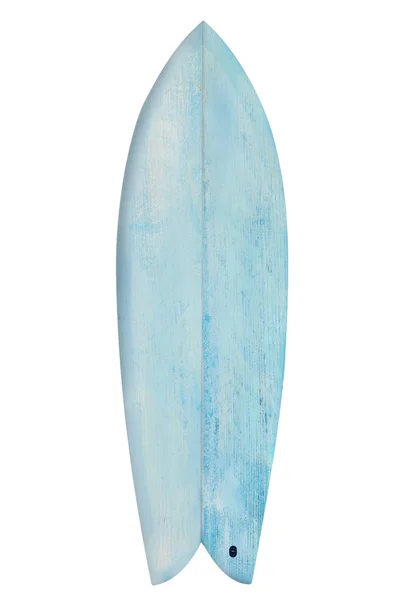 Vintage Holz Fischbrett Surfbrett Isoliert Auf Weiß Mit Clipping Pfad — Stockfoto