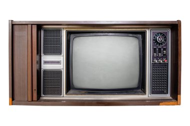 Vintage televizyon - eski Tv izole kırpma yoluyla nesne için beyaz. Retro teknoloji 