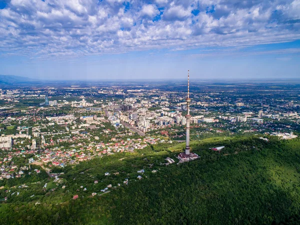Panoramablick Auf Die Stadt Mit Turm Kasachstan — Stockfoto