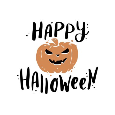 Cadılar Bayramı 'ndan elle çizilmiş bir alıntı. Vektör illüstrasyonu.