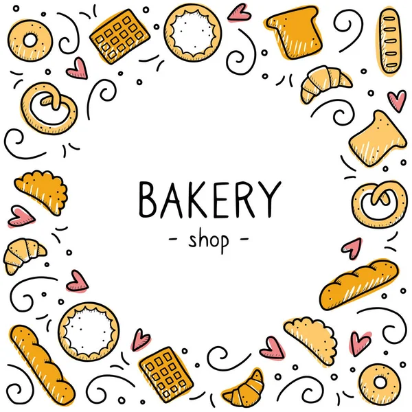 El yapımı fırın ve fırın malzemeleri. Vektör illüstrasyonu.