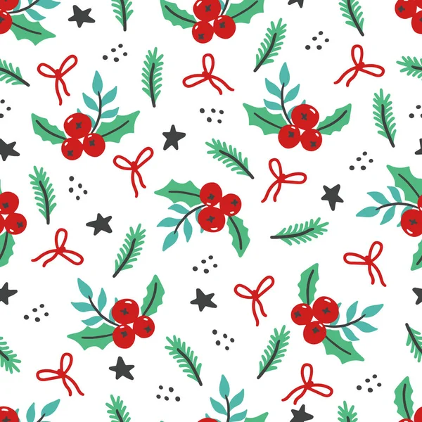 Julen blommig sömlös mönster — Stock vektor